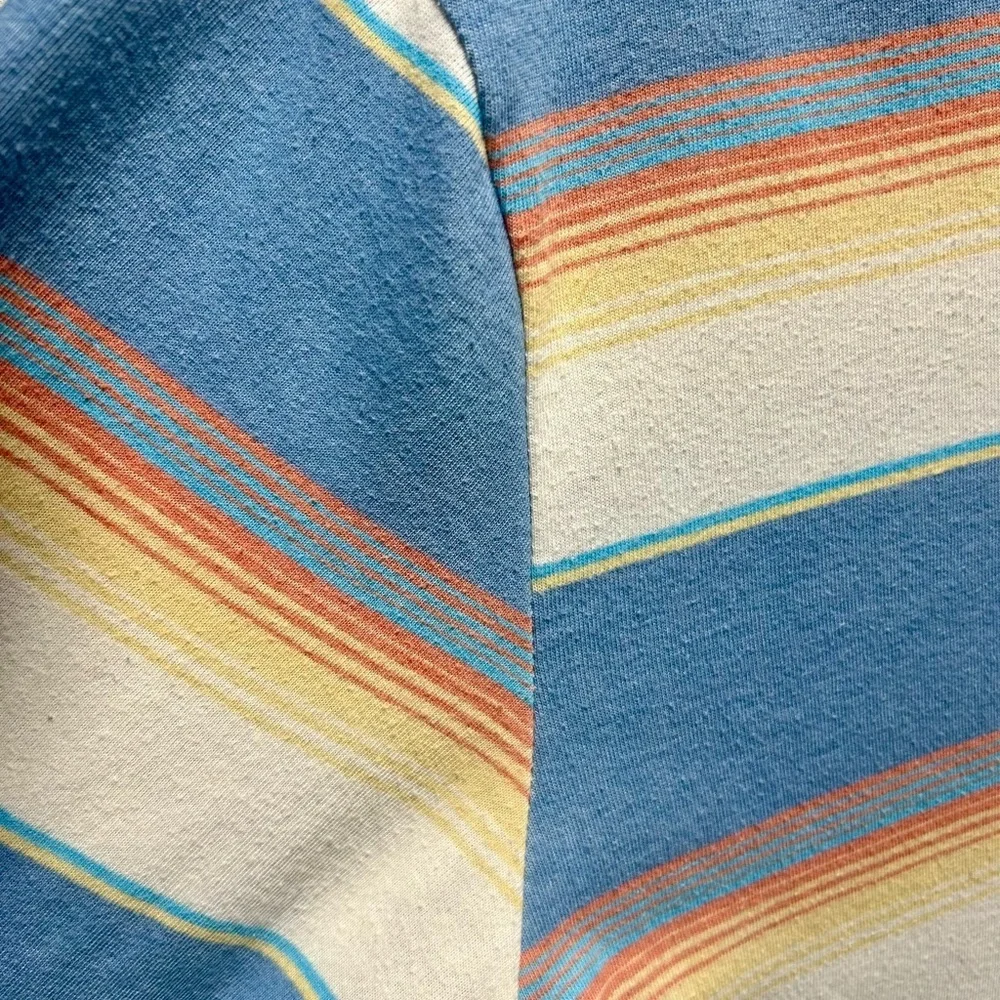 Salty Crew Men’s Medium Striped Technical Tee Hoodie with Blue and Yellow Tones - Picture 3 of 5
